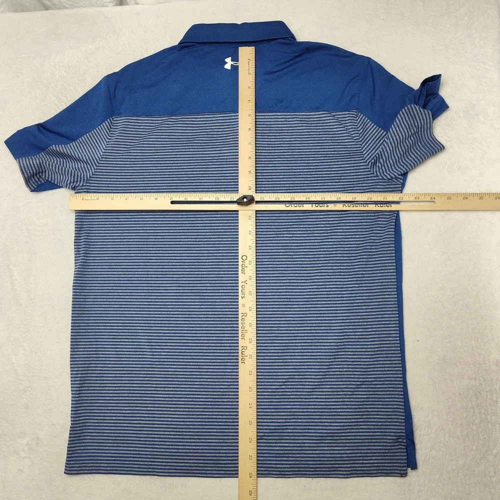 Chicago‎ Cubs Shirt Mens Large Blue MLB Baseball Under Armour HeatGear Polo